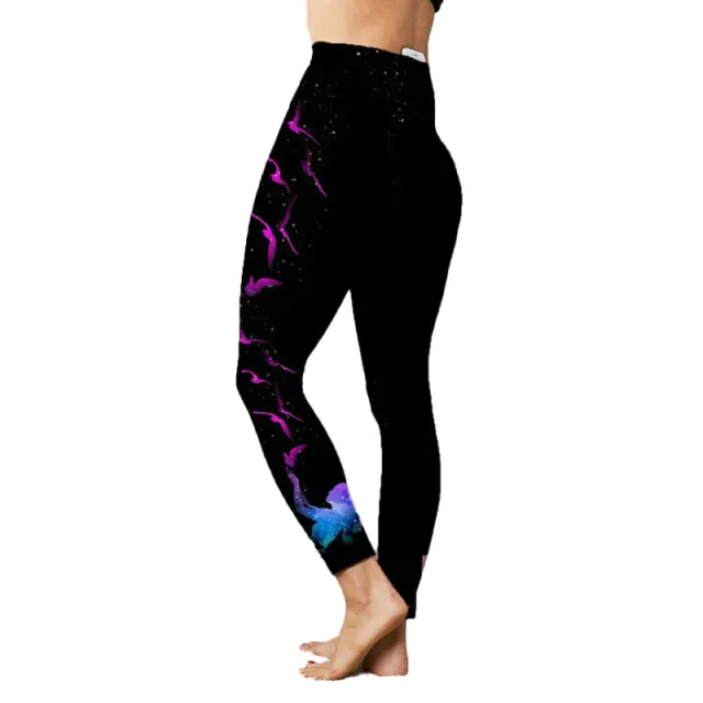 Fashion Women's Printed Stretch Slim Yoga Pants Black - Shop at LoveMi