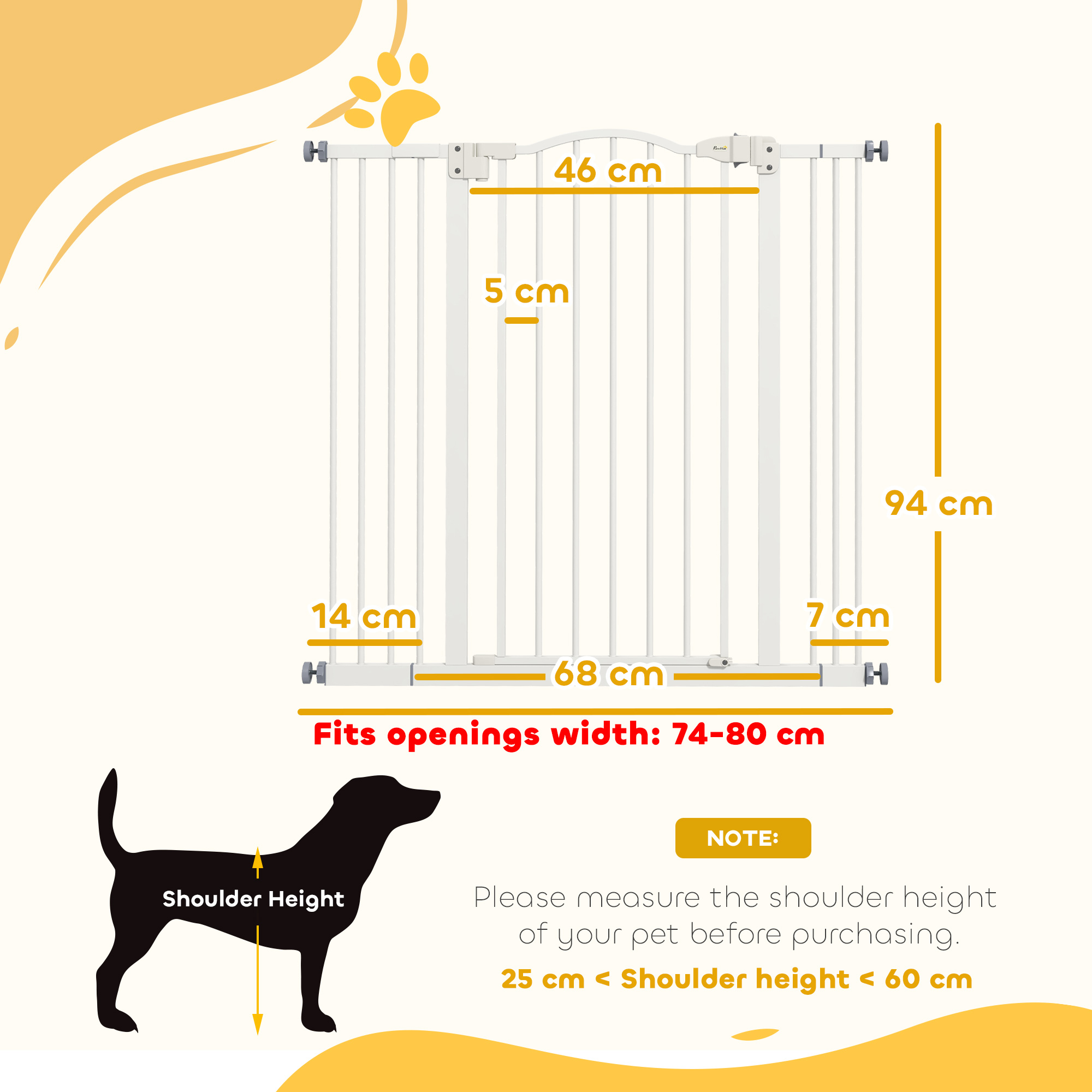 Metal Material,74-100 Cm Adjustable Pet Safety Door With Automatic Closing — image 12