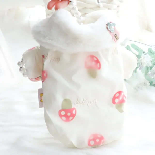 Embroidery Cute Teddy Bichon Small Dog Pet Mushroom - Shop at LoveMi