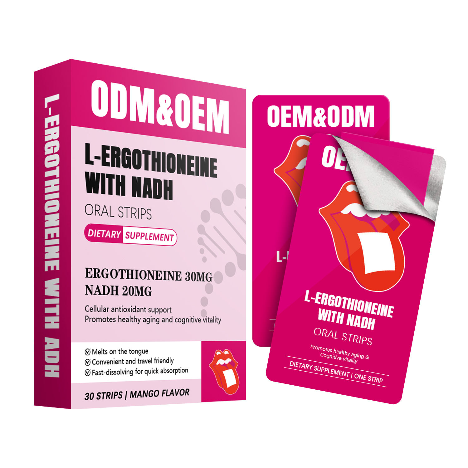 Private Label L Ergothioneine With NADH Oral Strips Quick Melt Travel Friendly Cellular Protection Daily Wellness Original - Shop at LoveMi