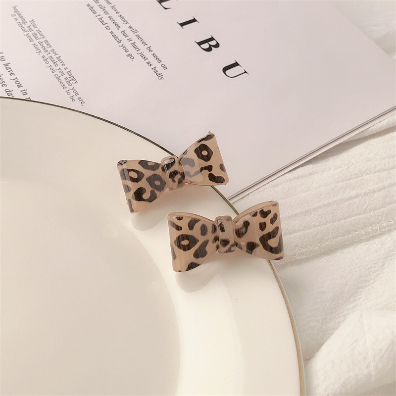 Bow Leopard Print Hair Pin All-match Side Clip - 6