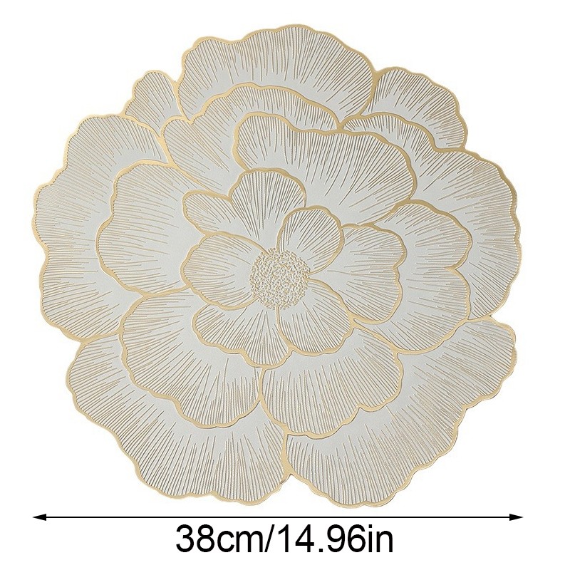 4XLuxury Flower Table Decor Placemats Round Place Mat Kitchen Dining Party — image 9