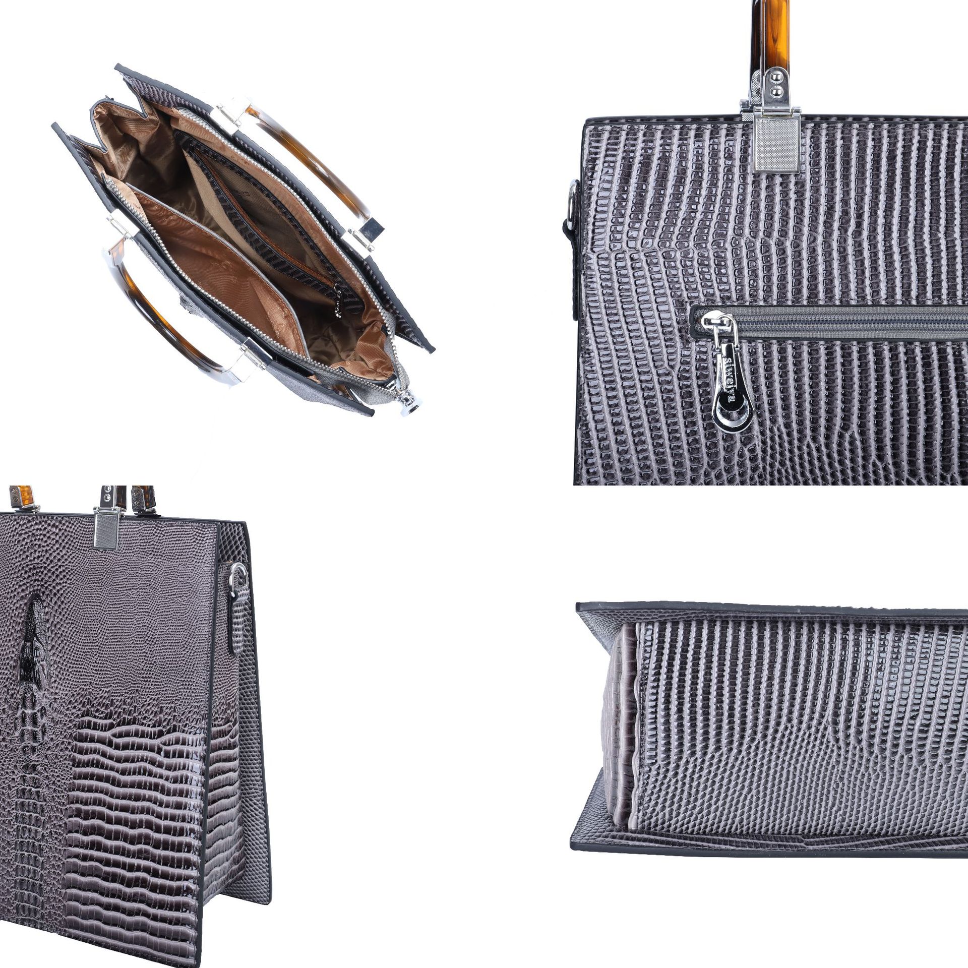 Lizard Patterned Genuine Leather Women's Handbag