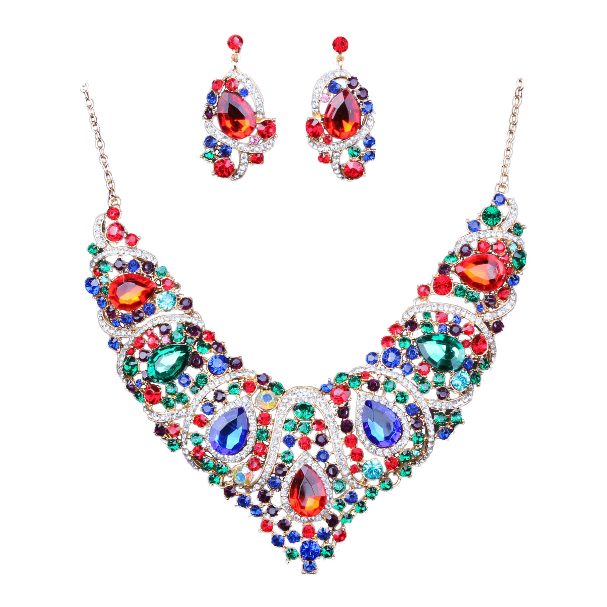 Colorful Bridal Necklace And Earring Set — foto 6