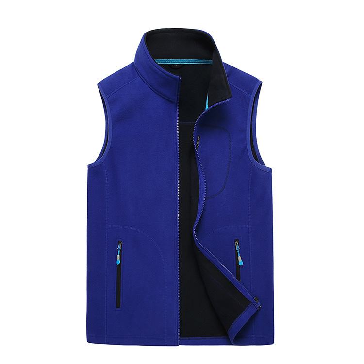 Outdoor Fleece Vest Couple Style Outerwear Jacket Navy - Shop at LoveMi