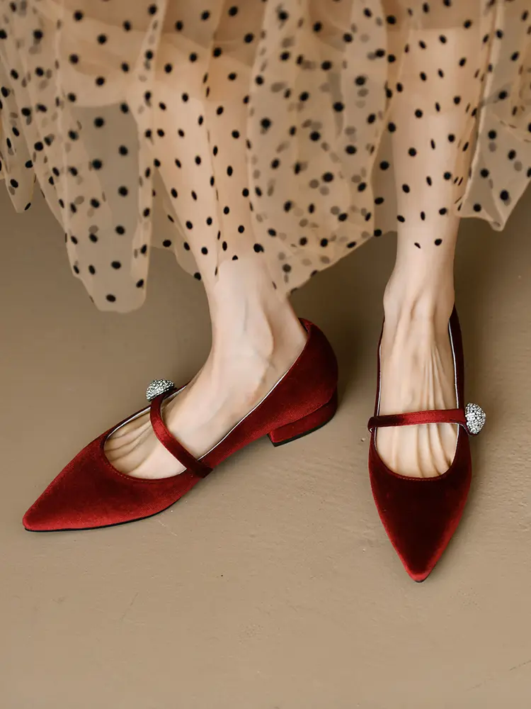 Retro Slip-on Chunky Heel Low-heeled Mary Janes