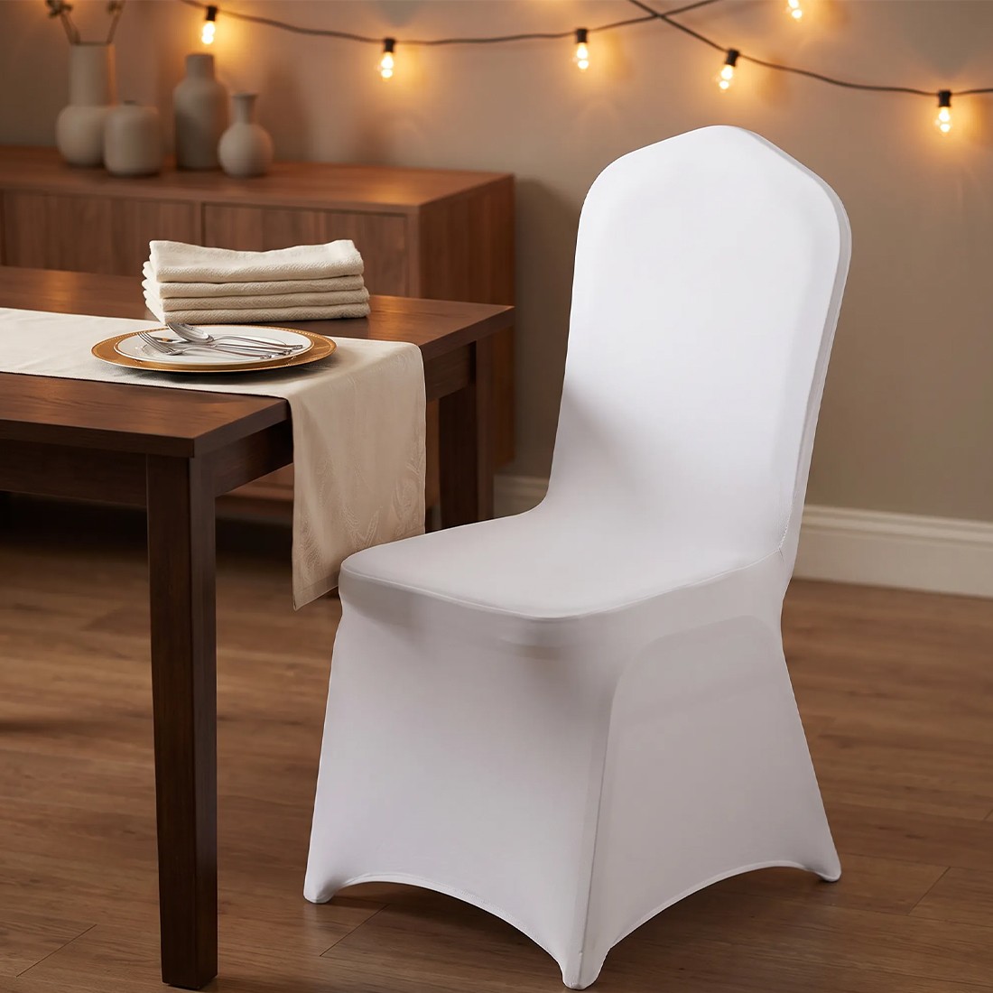 1PCS Stretch Spandex White Folding Chair Covers Gorgeous Formal Chairs UK — image 9