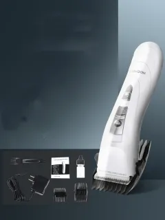 Dog Electric Hair Clipper Pet Shaver Ceramic Rechargeable - White - View 1