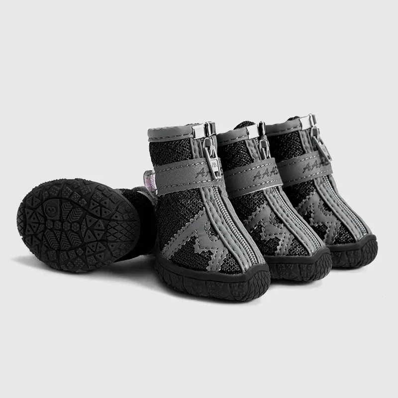 Pet Dog Shoes Waterproof Rain Boots - Breathable Mesh Black