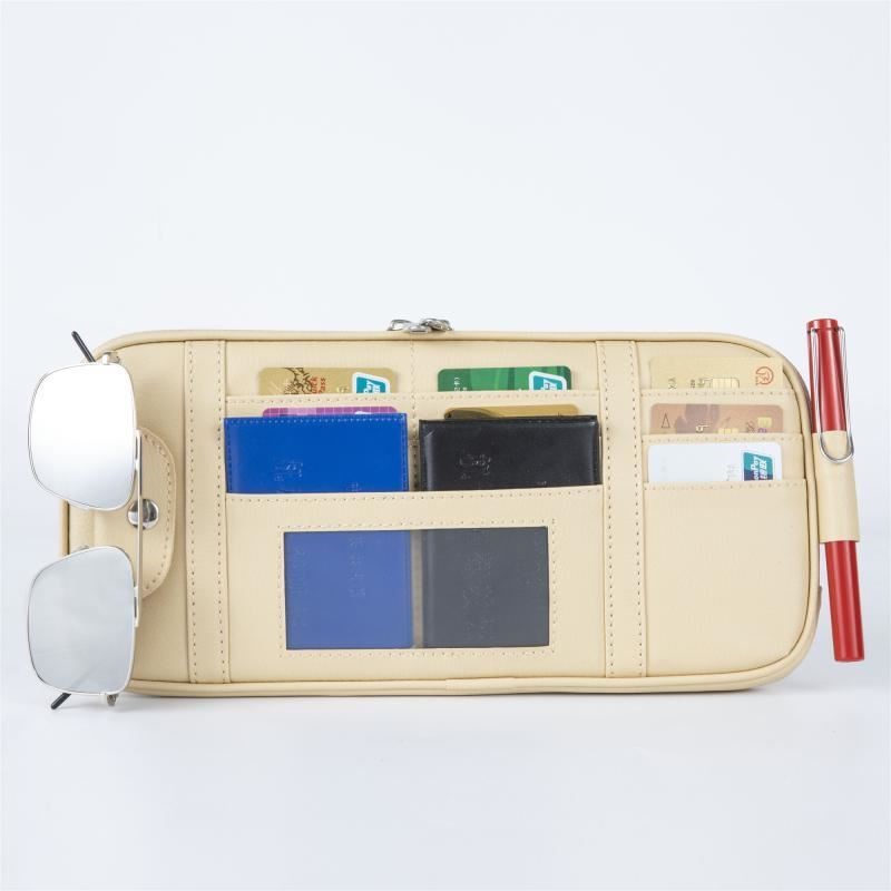 Organiseur pare-soleil voiture avec poches cartes et lunettes 11