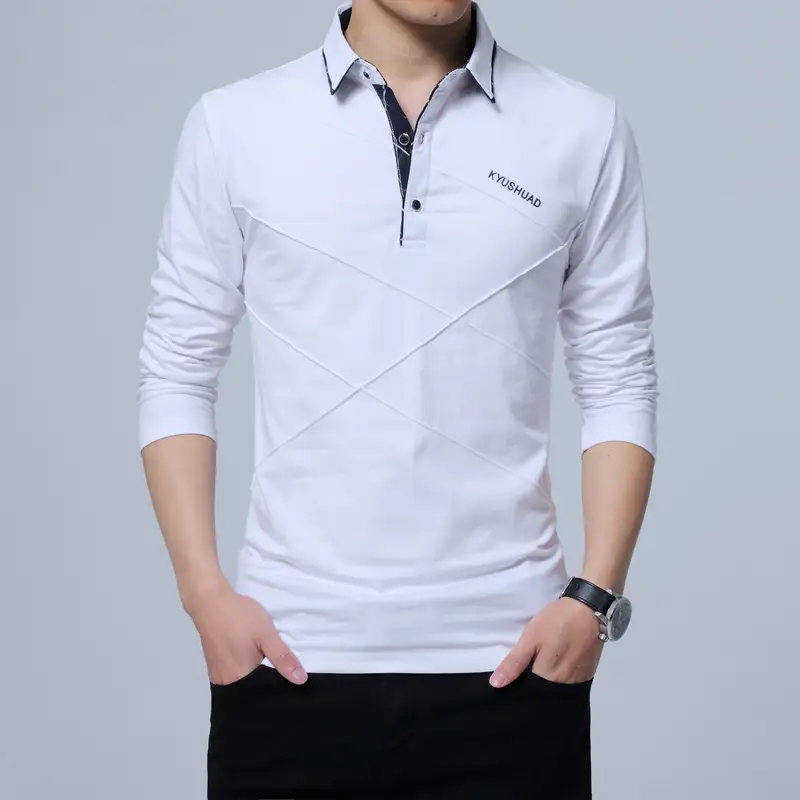 Men's Long-sleeved Printed Cotton T-shirt