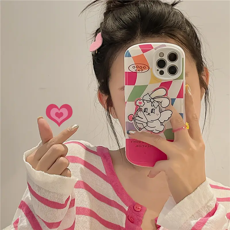 Korean Style Pattern Cute Cartoon Stand Phone Case