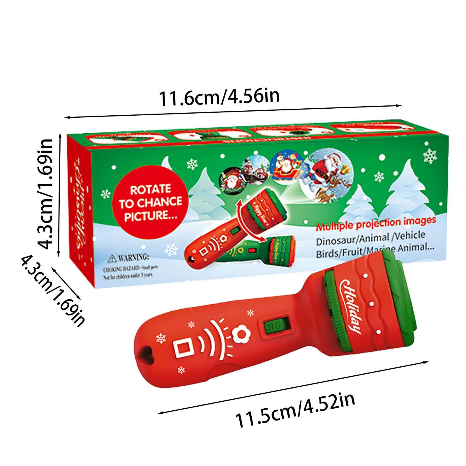 Santa Christmas Tree Flashlight Projector Torch Lamp Toy Early Education Toy For Kid Holiday Birthday Xmas Gift – image 6
