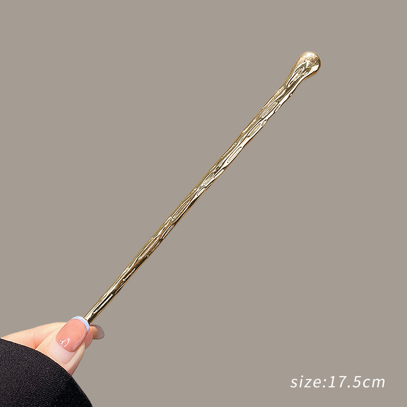 Metal Hairpin Female Back Of The Head Coiled Hair Gods Gold - Shop at LoveMi