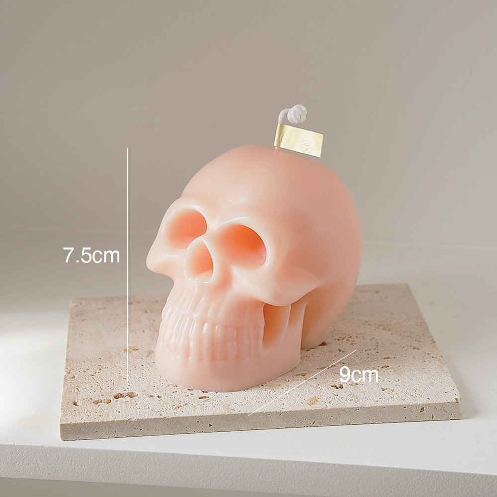 Halloween skull scented candle gift box (white)
