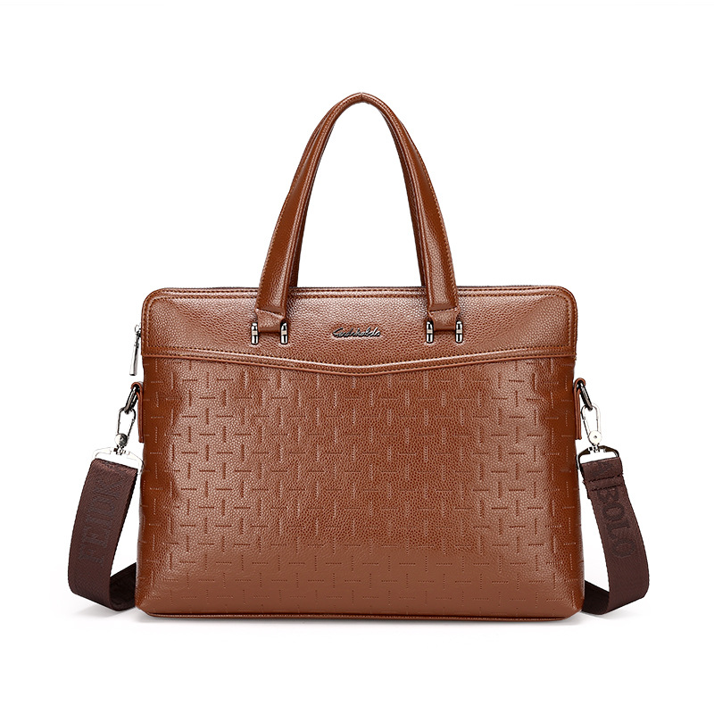 Leather Men's Business Portable Document Computer Shoulder Messenger Bag — foto 3