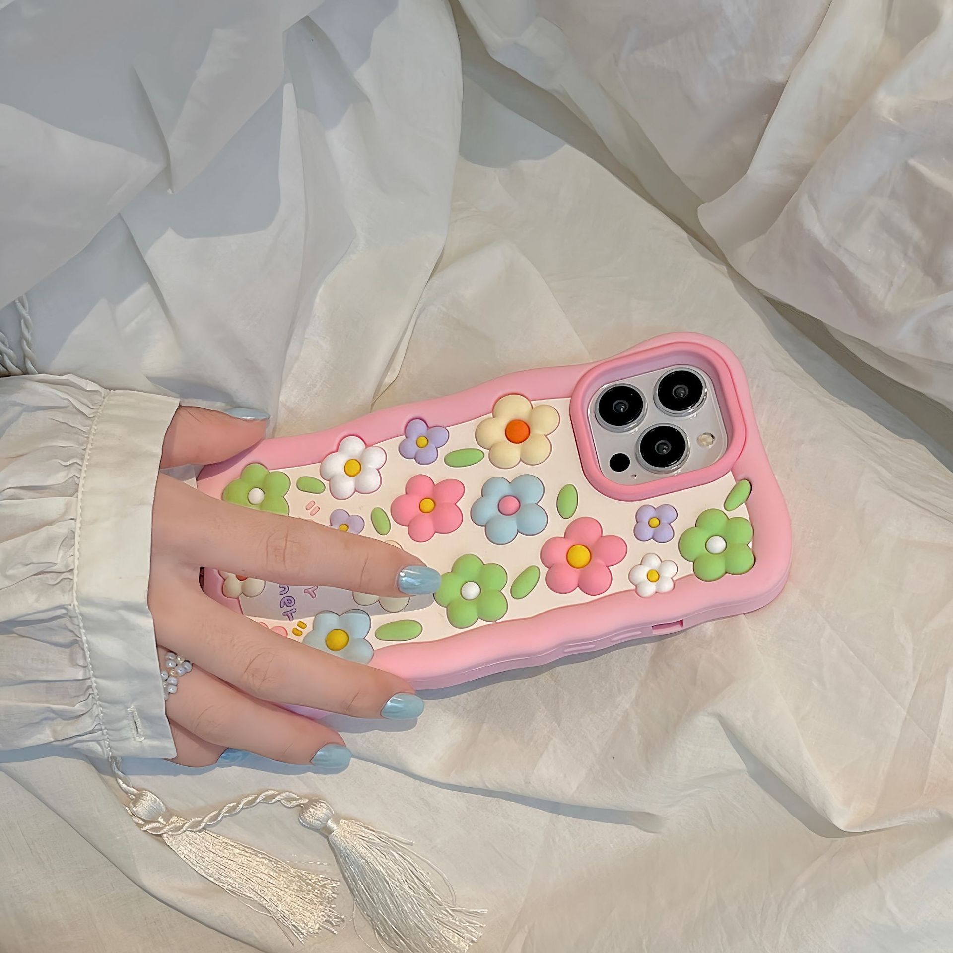 Colorful Flowers Silicone Cute Phone Case - Image 10