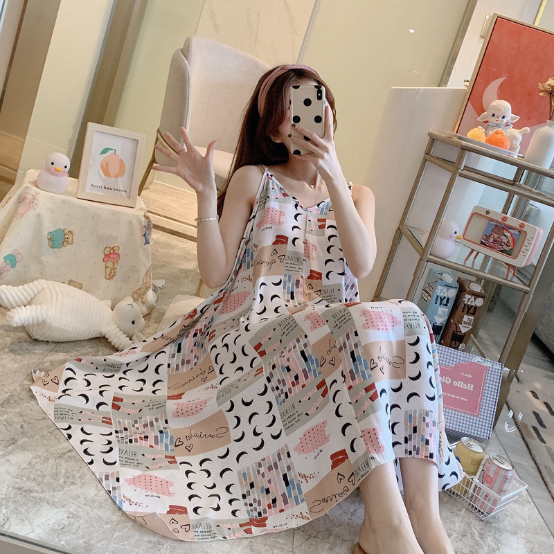 Pajamas Sweet Thin Cotton Silk Skirt Cartoon Character - Shop at LoveMi