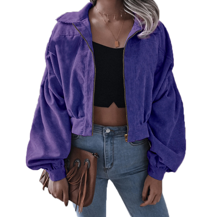 Lapel Solid Color Long Sleeved Jacket