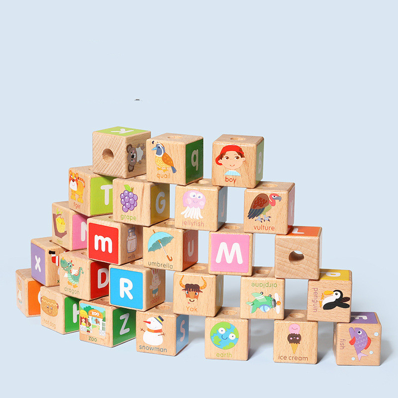 Title 6, Puzzle Building Block Beech 26 Letters Vhirlvin...