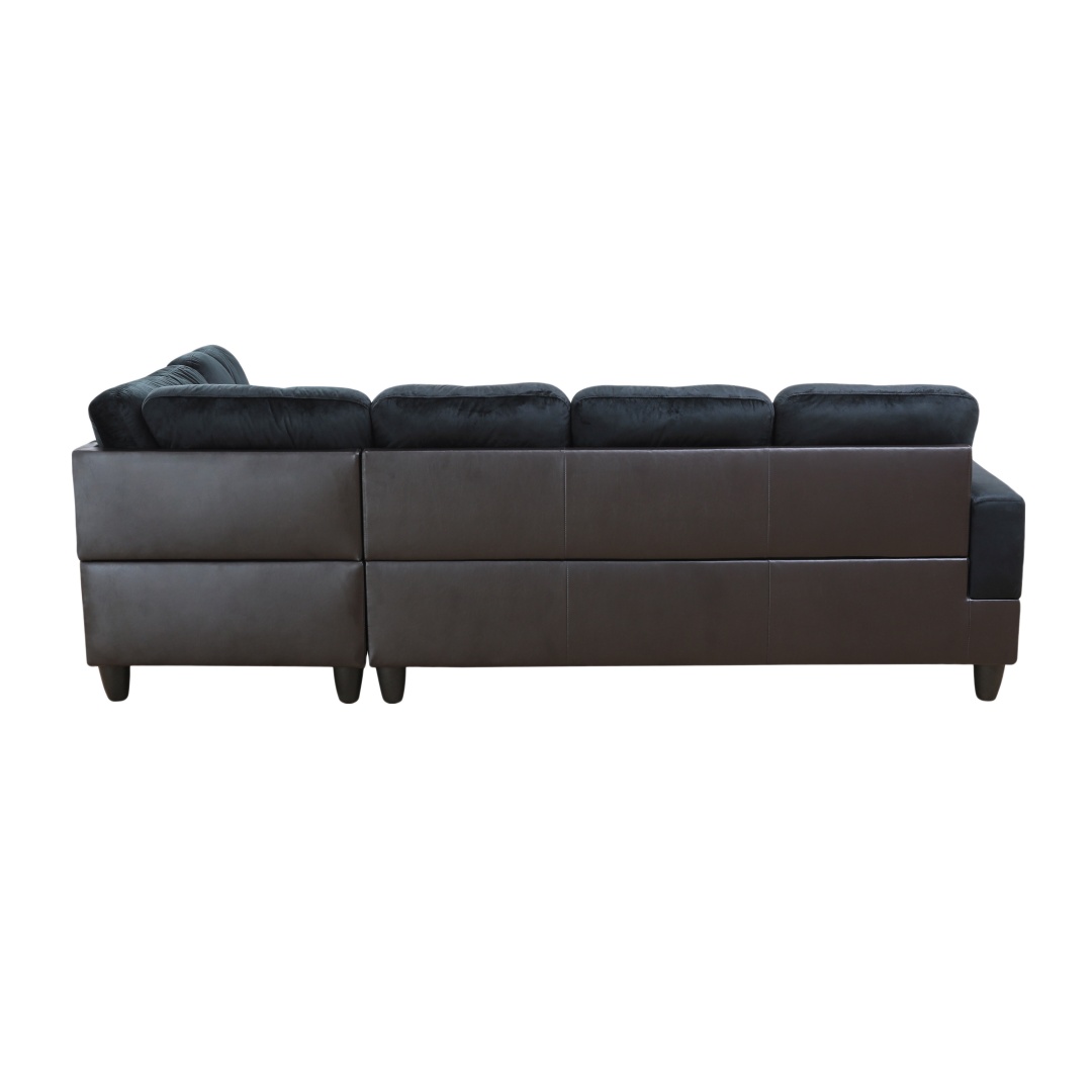 Pickup Only--Dark Blue And Brown Color Lint And PVC 3-Piece Couch Living Room Sofa Set