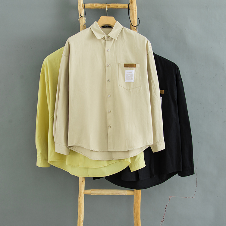 Fashion Simple Solid Color Men's Long Sleeve Shirt