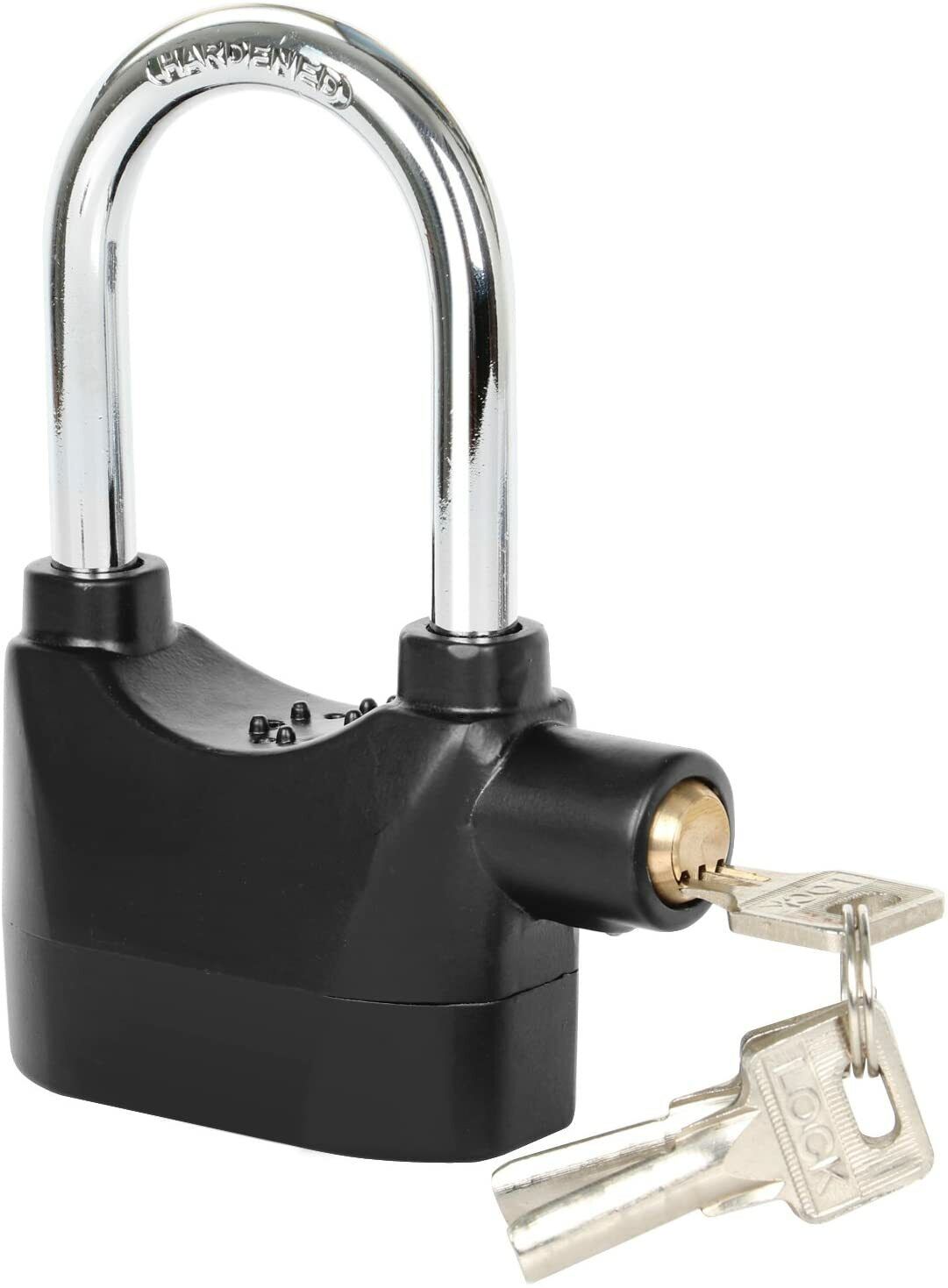 110db Alarmed Padlock Long NEW Heavy Duty Weatherproof Shackle — image 2