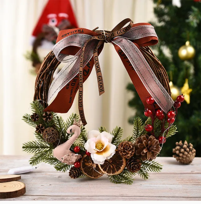 Christmas Decorations WreathWindow Arrangement Door Hanging Swan - Shop at LoveMi