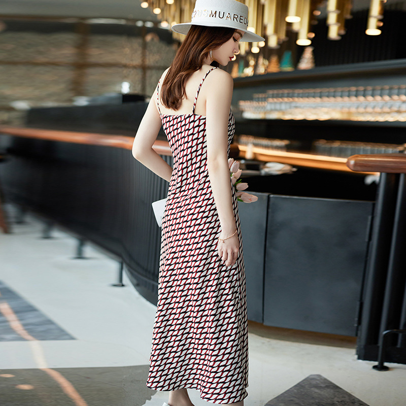Women's Retro Print Mid-length Suspender Skirt - Image 2