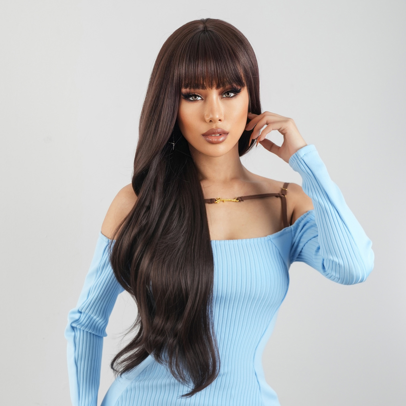 Qi Bangs Simulation Woven Chemical Fiber Wig — foto 8