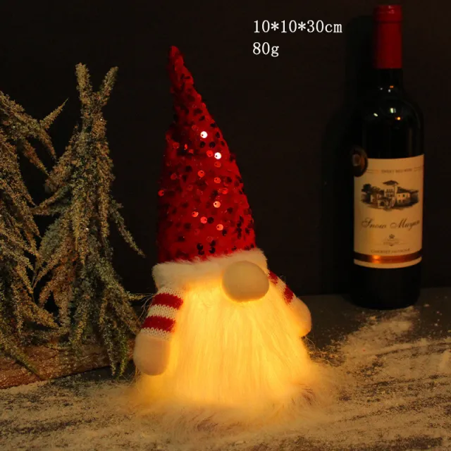 Christmas Decoration Sequins With Lights Rudolph Doll Red - Shop at LoveMi