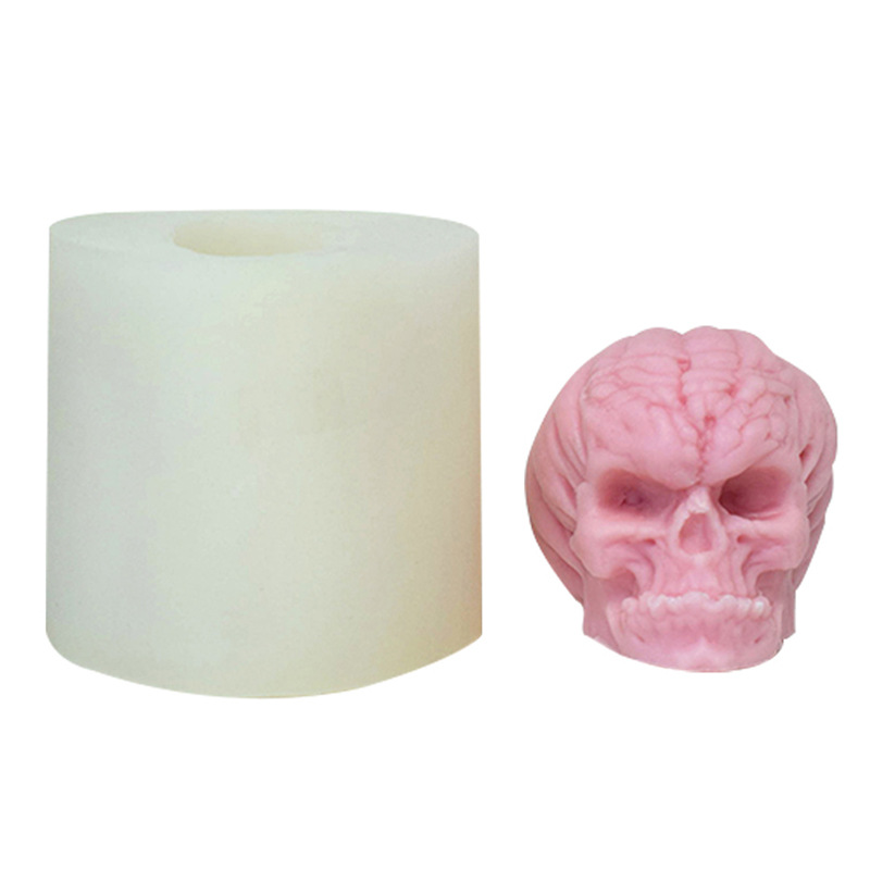 Brain skull candle silicone mold (skull mold-edible silicon)