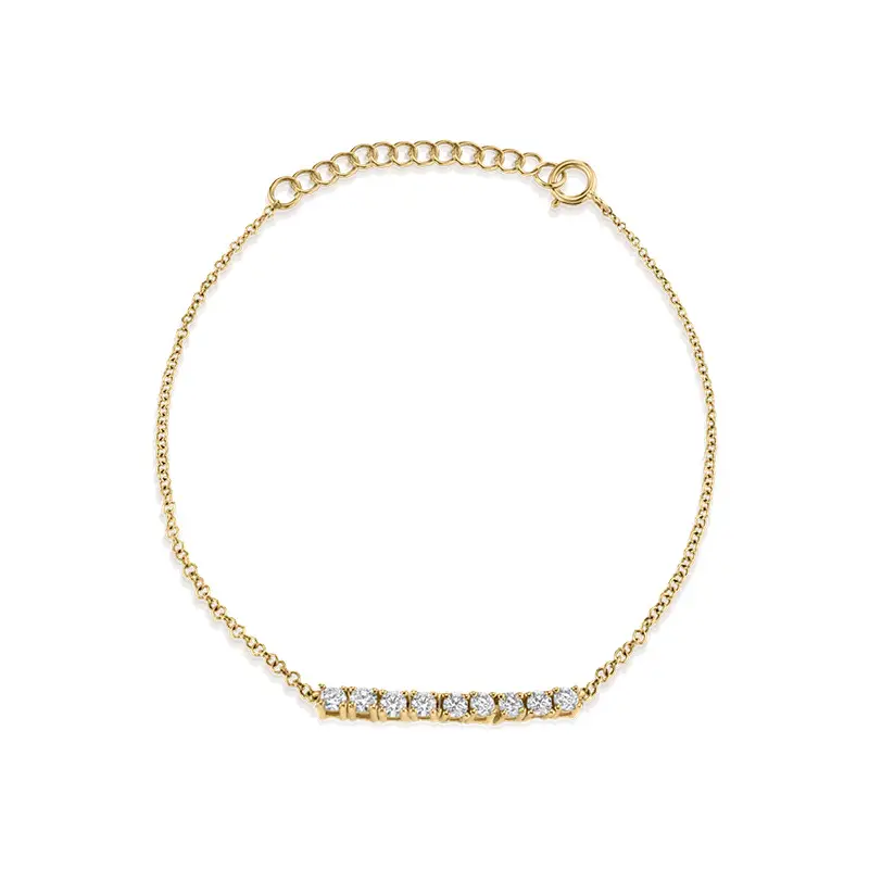 Row Of Diamonds Simple And Versatile Color Zircon Bracelet
