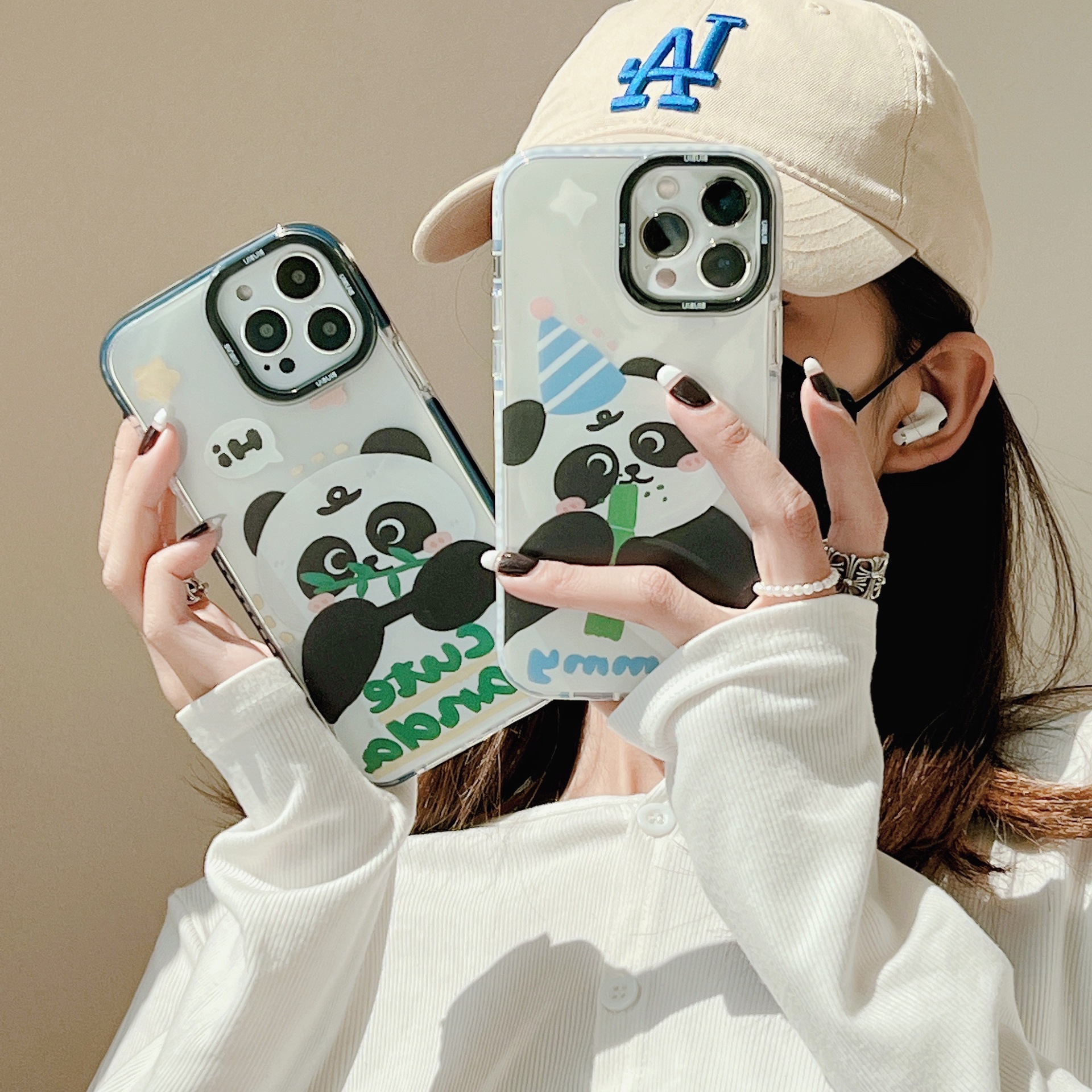 Cute Cartoon Mobile Phone Case Gnawing Bamboo Panda - Image 4