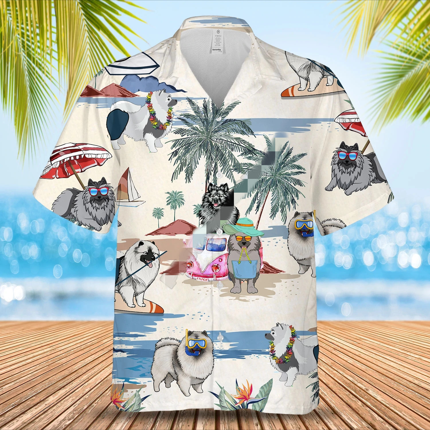 Title 7, Mens 3D Digital Dog Print Top Casual Shirt, co...