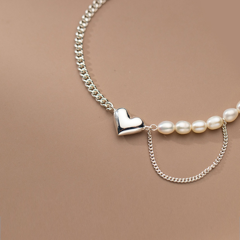 Title 2, Pulsera Cadena Plata Love Pearl Corazón Regalo ...