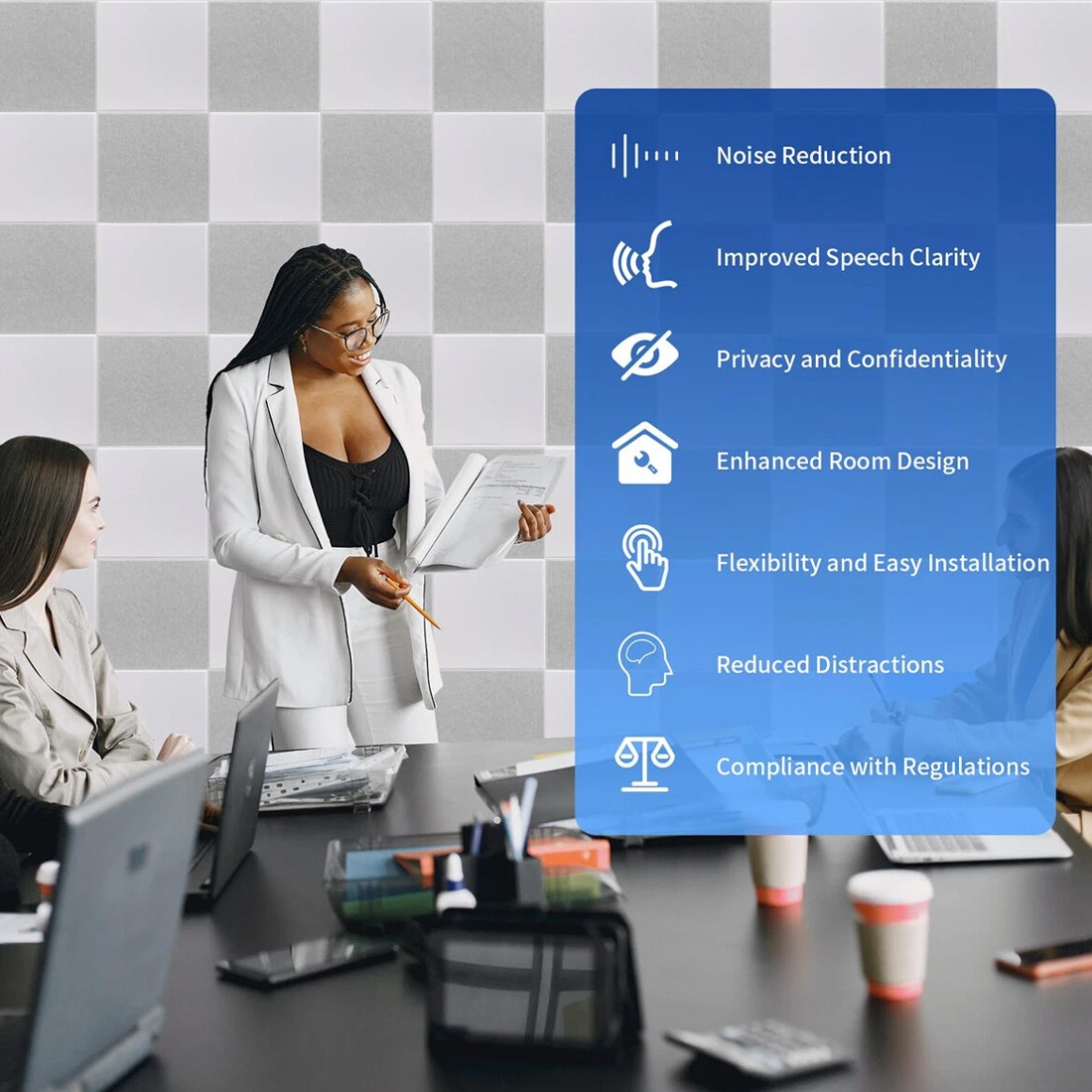 12x Acoustic Wall Panel Tiles Studio Sound Proofing Insulation Self Adhesive