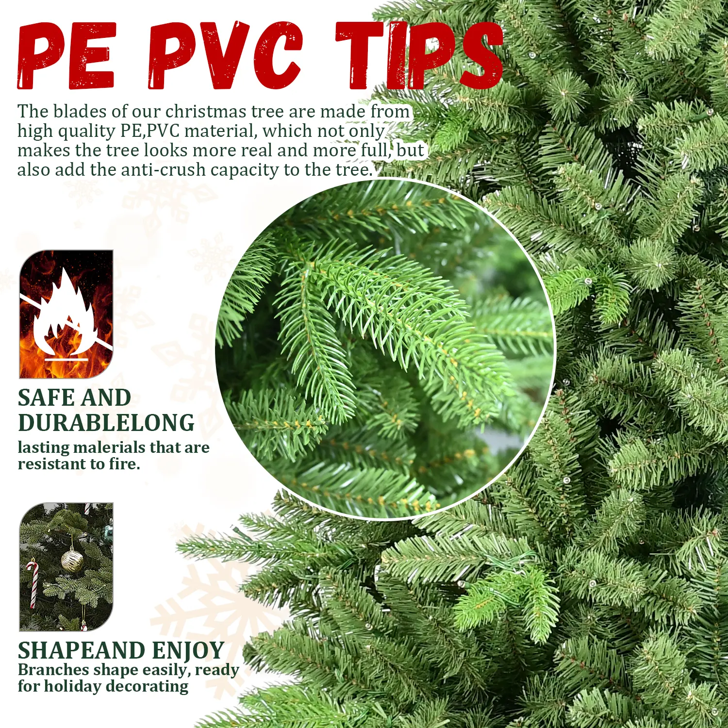 6ft PE PVC Hybrid Automatic Tree Artificial Christmas Tree