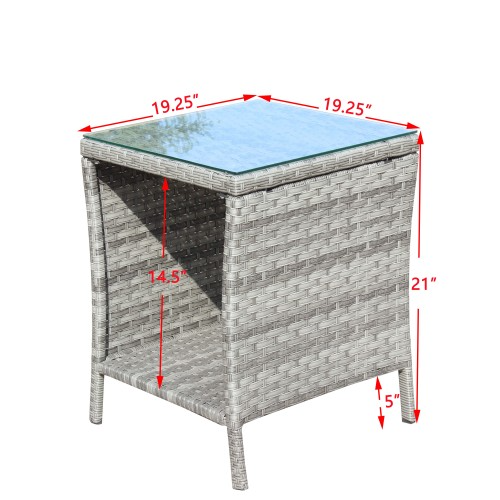 Outdoor Patio Furniture 1 Coffee Table With Clear Tempered Glass — foto 11