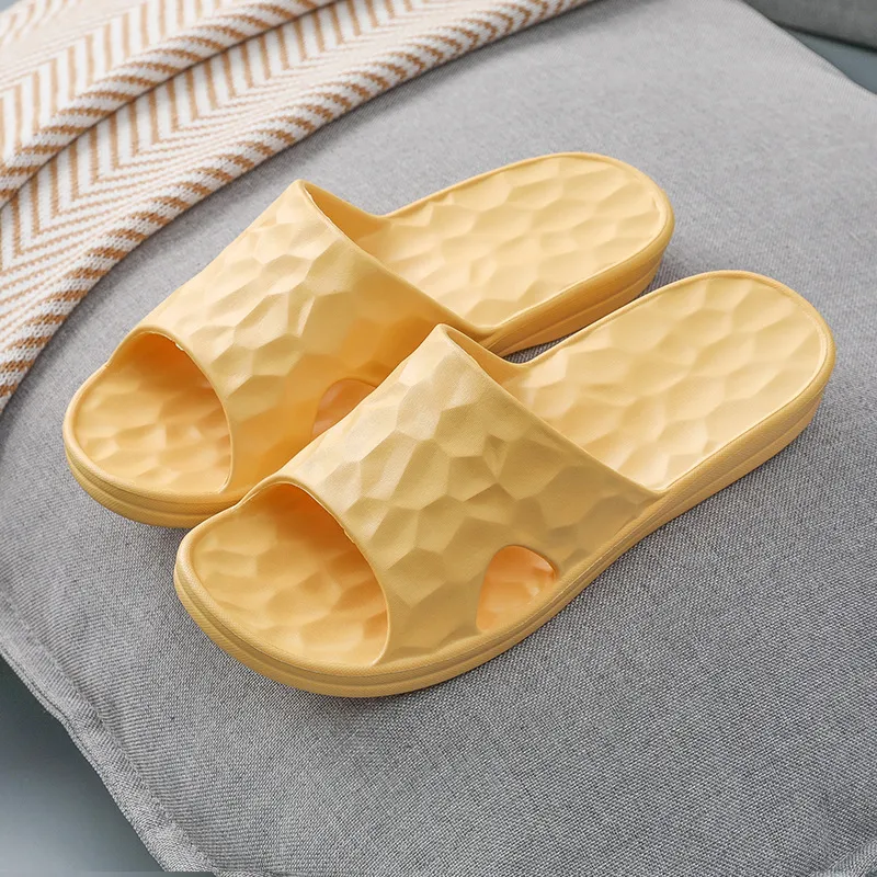 Geometric Slippers Summer Home Bathroom Slippers Women Shoes - Yellow