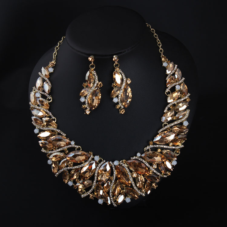 Women's Crystal Necklace Earring Set