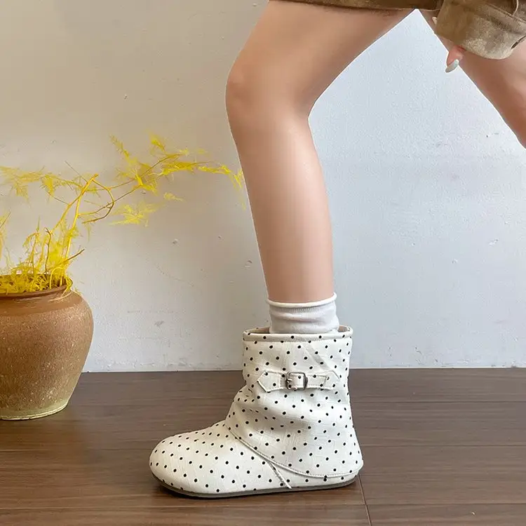 2026 New Women Vintage Wrinkled Slouch Boots