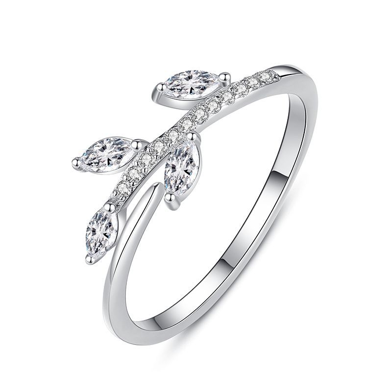 Branches And Leaves Slightly Inlaid Index Finger Row Ring