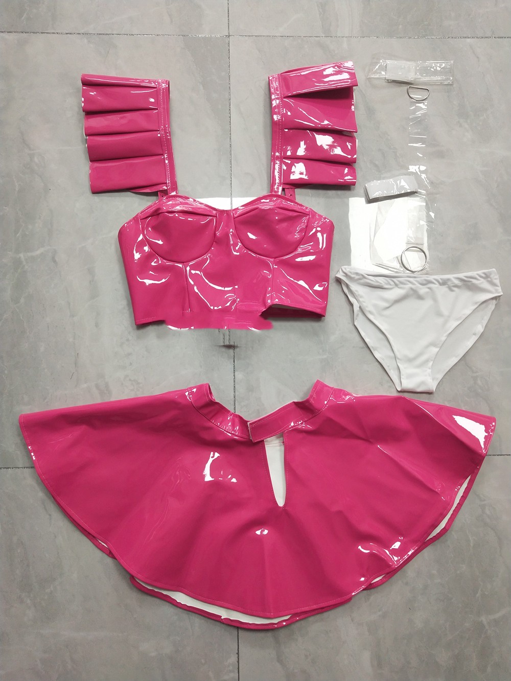 Title 6, Lackuer Leather Dress Set Parti Bar Dance Team