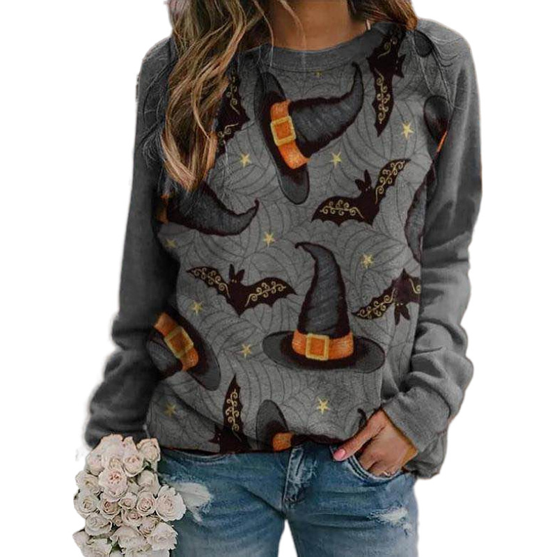 Bat Print Pullover New Sweater For Early Autumn