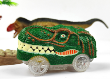 Green head dinosaur car