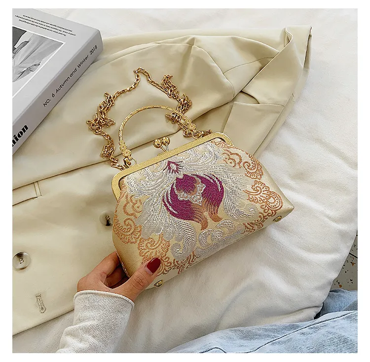 Embroidered Cheongsam Bag Women - Red
