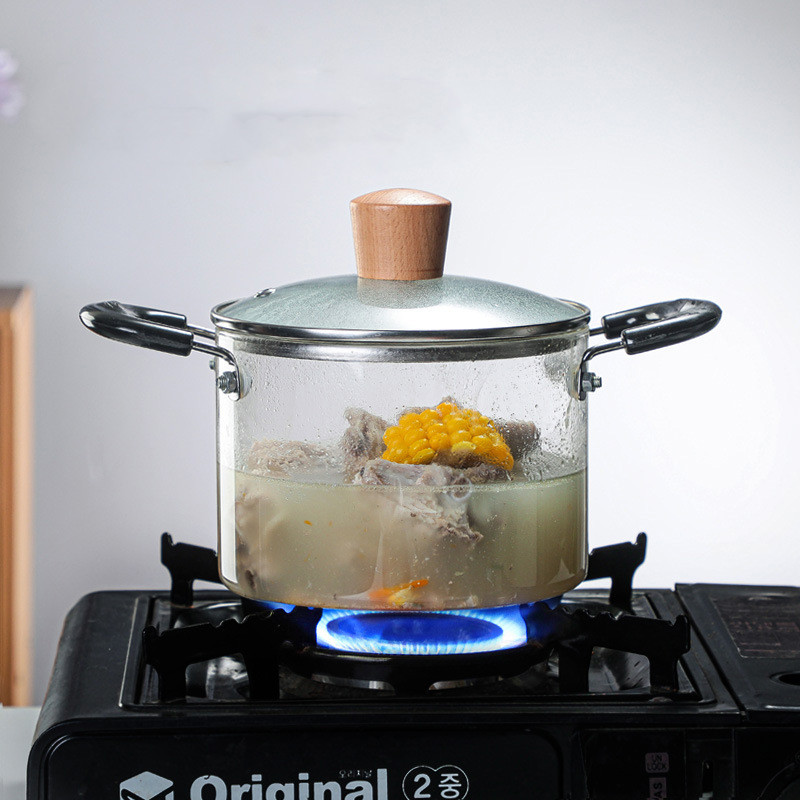 Transparent Binaural Steamer Household Glass Borosilicate