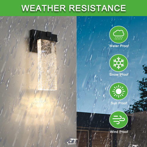 Outdoor Waterproof Transparent LED Crystal Wall Light Supports Many Types Of Bulb-2 Packs  Unavailable Platforms- Temu