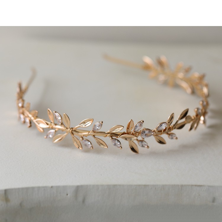 Zircon Hairband High-grade Golden Bride